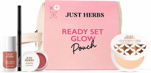 just herbs ready set glow party ready travel friendly perfect gift makeup kit pouch