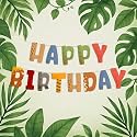 Just Party Jungle Theme Happy Birthday Banner | Animal Theme Birthday Banner for Boys & Girls | Birthday Decoration Bunting Banner (Cardstock)