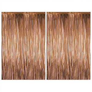 just party pack of 2 fringe curtains super shiny 3 x 6 feet each for boy girlmother fatherhusband wifebrother sisterkidsfriend birthday party decoration kit coffee