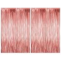 Just Party Pack of 2 Fringe Curtains Super Shiny (3 x 6 Feet each) for Boy Girl/Mother Father/Husband Wife/Brother Sister/Kids/Friend Birthday Party Decoration Kit, Rose Gold