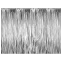 Just Party Pack of 2 Fringe Curtains Super Shiny (3 x 6 Feet each) for Boy Girl/Mother Father/Husband Wife/Brother Sister/Kids/Friend Birthday Party Decoration Kit, Silver