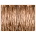 Just Party Pack of 2 Fringe Curtains Super Shiny (3 x 6 Feet each) for Boy Girl/Mother Father/Husband Wife/Brother Sister/Kids/Friend Birthday Party Decoration Kit, Coffee