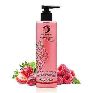 just peachy34very berry dream34 body wash  bath amp shower cream wash  free from sulfate amp paraben  enriched with raspberry strawberry amp vitamin e  100 vegan 250ml