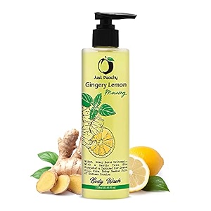 just peachy gingery lemon morning body wash  bath amp shower cream wash  free from sls phosphates amp paraben  enriched with lemon ginger amp vitamin e  100 vegan 250ml