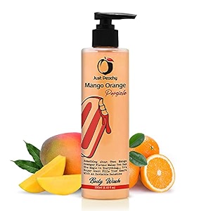 just peachy mango orange popsicle body wash  bath amp shower cream wash  free from sls paraben amp phosphates  enriched with mango orange amp vitamin e  100 vegan 250ml