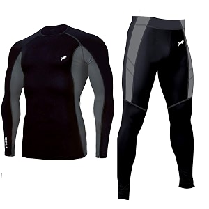just rider polyester spandex men39s sports running set compression shirt  pants skin-tight long sleeves quick dry fitness tracksuit gym yoga suits