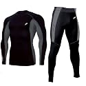JUST RIDER Polyester Spandex Men's Sports Running Set Compression Shirt + Pants Skin-Tight Long Sleeves Quick Dry Fitness Tracksuit Gym Yoga Suits