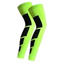 Just Rider Sports Full Leg Compression Sleeve | Thigh-high Graduated Compression Leg Sleeves for Men & Women | Great for Knee and Calf Support, Optimizing Blood Circulation (Green, S)