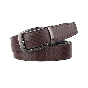 JUST-STYLE Mens PU Leather Reversible Belt Black