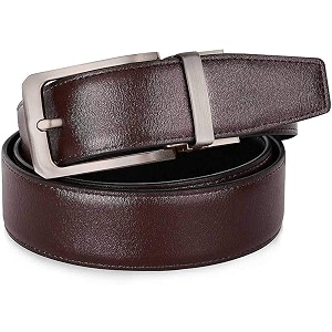 JUST-STYLE Mens PU Leather Reversible Belt Black