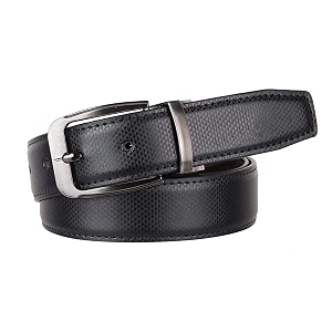 JUST-STYLE Mens PU Leather Reversible Belt Black