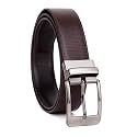 JUST-STYLE Men39s PU Leather Reversible Belt Black