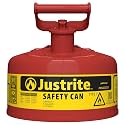 Justrite Type I Gasoline Safety Can, Red Galvanized Steel, Made in the USA