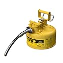 Justrite Type II Diesel Fuel Can, Yellow Galvanized Steel, FM Approved