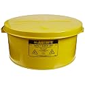 Justrite 10771 Steel Bench Can, 11L Capacity, Yellow