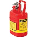 Justrite 14160 1 Gallon Type I Red Oval Polyethylene Safety Can