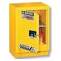 Justrite 18 Gauge Steel 1 Door Manual Under Fume Hood Flammable Safety Storage Cabinet with Left Hinge, 15 Gallon Capacity, 24" Width x 35-3/4" Height x 21-5/8" Depth, Made in The USA, Yellow, 882410