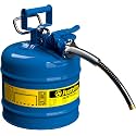 Justrite Type II Kerosene Safety Can, Blue Galvanized Steel, FM Approved