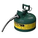 Justrite Type II Green Safety Can for Oil, Galvanized Steel, FM Approved