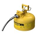 Justrite Type II Diesel Fuel Can, Yellow Galvanized Steel, FM Approved