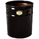 Justrite 26624K Cease-Fire Ash and Butt Receptacle with Aluminum Head and Grill Guard, 4.5 Gallon Capacity, 12-1/8" OD x 14-1/4" Height, Black