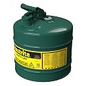 Justrite Type I Oils Safety Can, Green Galvanized Steel, Made in the USA