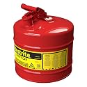 Justrite Type I Gasoline Safety Can, Red Galvanized Steel, Made in the USA