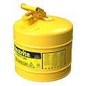 Justrite Type I Diesel Safety Can, Yellow Galvanized Steel, Made in the USA