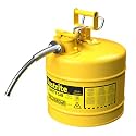 Justrite Type II Diesel Fuel Can, Yellow Galvanized Steel, FM Approved