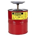 Justrite Plunger Can for Solvents, 1 Gallon Capacity, Made in the USA, Red