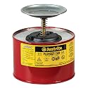 Justrite Plunger Can for Solvents, 2 Quarts Capacity, Made in the USA, Red