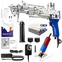 Justuft Rug Tufting Gun with Carpet Trimmer Kit 2 in 1 Rug Gun Machine Starter Kit with Rug Shaver Carpet Making Rug Punch Supplies with Cloth (Blue)