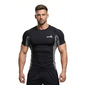 JUSTWIN Mens Compression T-Shirt Half Sleeve