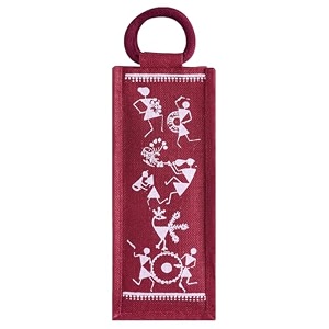 jute cottage men39s and women39s eco-friendly printed water bottle jute bag