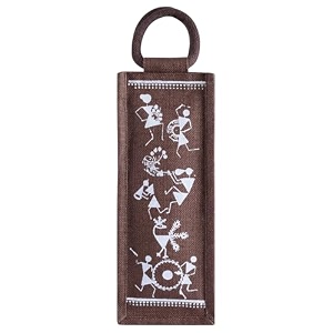 jute cottage men39s and women39s eco-friendly printed water bottle jute bag