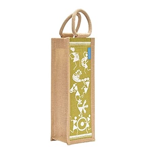 jute cottage men39s and women39s eco-friendly printed water bottle jute bag