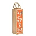 Jute Cottage Men's and Women's Eco-Friendly Printed Water Bottle Jute Bag