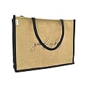 JUTEKA quote printed Jute Bag for Lunch, Office, Grocery, Picnic, Tiffin, Shopping Hand Bag with padded cotton handles…