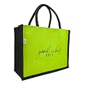 JUTEKA quote printed Jute Bag for Lunch, Office, Grocery, Picnic, Tiffin, Shopping Hand Bag with padded cotton handles…