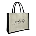 JUTEKA quote printed Jute Bag for Lunch, Office, Grocery, Picnic, Tiffin, Shopping Hand Bag with padded cotton handles…