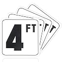 Jutom 4 Pcs 4 FT Pool Depth Markers 6 x 6 Inches Vinyl Adhesive Pool Stickers Swimming Number Markers Safety Signage for Decks