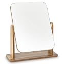 Jutyum Standing Mirror Small Wooden Table Mirror 25 x 22 cm Freestanding Cosmetic Mirror for Dressing Table, Desk, Bedroom, Bathroom Removable Simple