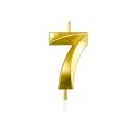 Number Candles 7 for Birthday Cake Decoration Seventh Year Wedding Anniversary Party Metallic Gold Colour Size : Width 3.5 x Height 5 CM