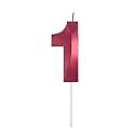 Birthday Candles 0 Metallic Red Number Zero Year Anniversary Cake Topper Size Width 3.5 x Height 5 cm