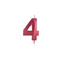 Birthday Candles 0 Metallic Red Number Zero Year Anniversary Cake Topper Size Width 3.5 x Height 5 cm