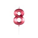 Birthday Candles 8 Metallic Red Number Eight Year Candle Anniversary Cake Topper Decoration Size Width 3.5 x Height 5 cm