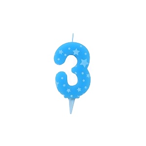 birthday candles number 3 for cake decoration topper third anniversary party celebration star blue colour size  43 x 63 cm