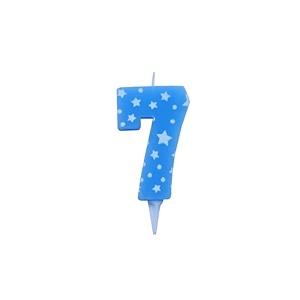 birthday candles number 7 for cake decoration topper seventh anniversary party celebration star blue colour size  43 x 63 cm