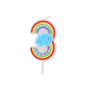 birthday number 3 candles unicorn cake decoration third year wedding anniversary celebration size - height 5 cm x width 3 cm