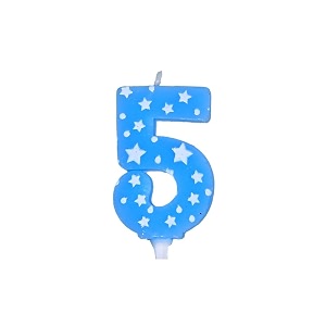 birthday candles number 5 for cake decoration topper fifth anniversary party celebration star blue colour size  43 x 63 cm